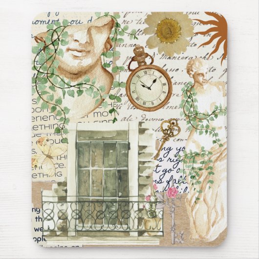 Hübsche klassische Collage Art Grieche Statue anti Mousepad (Vorne)
