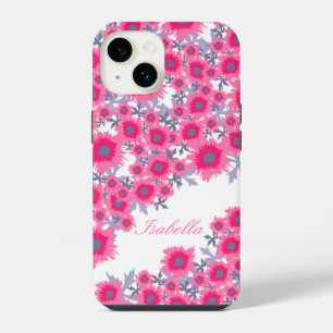 Hübsche Klatschmohn-Rosa-Weißdamasken-iPhone-Hülle iPhone Hülle