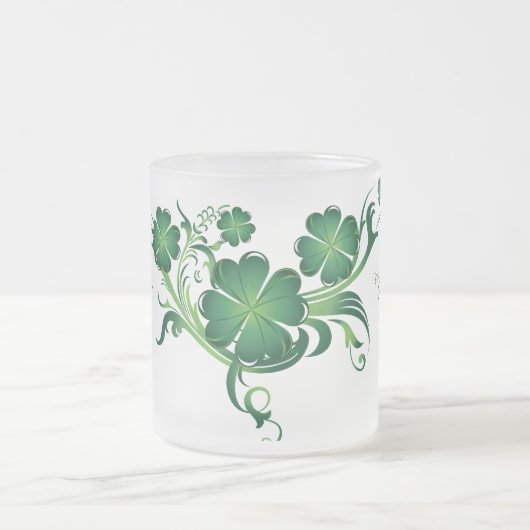 Hübsche Kleeblatt-Iren-Tasse Mattglastasse (Mittel)