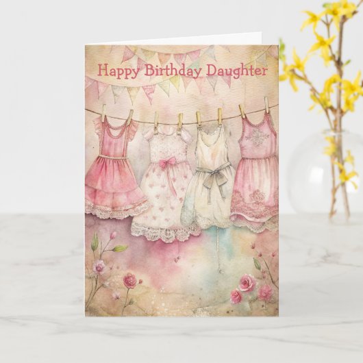 Hübsche Kleider Geburtstagskarte Karte (Gelbe Blume)