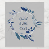 Hübsche Kleider Moderne Design Blumenmuster Blume Weinetikett (Einzelnes Label)
