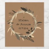 Hübsche Kleider Moderne Design Blumenmuster Blume Weinetikett (Einzelnes Label)