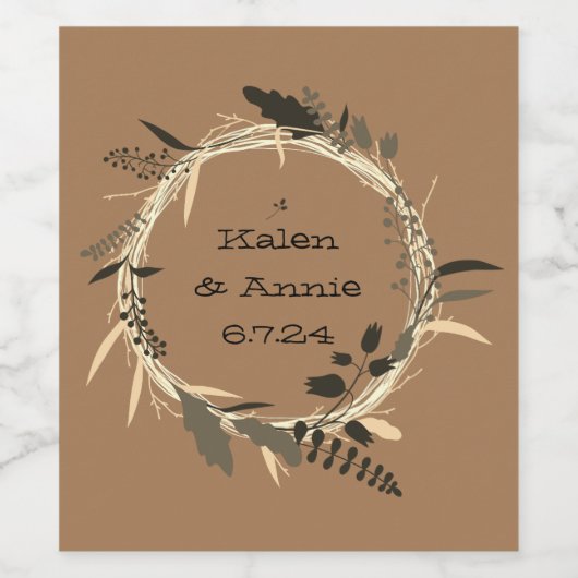 Hübsche Kleider Moderne Design Blumenmuster Blume Weinetikett (Einzelnes Label)