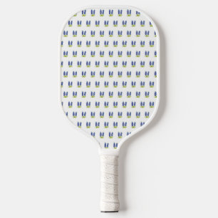 Hübsche kleine blaue Bluebonnets-Blumen Mädchenhaf Pickleball Schläger