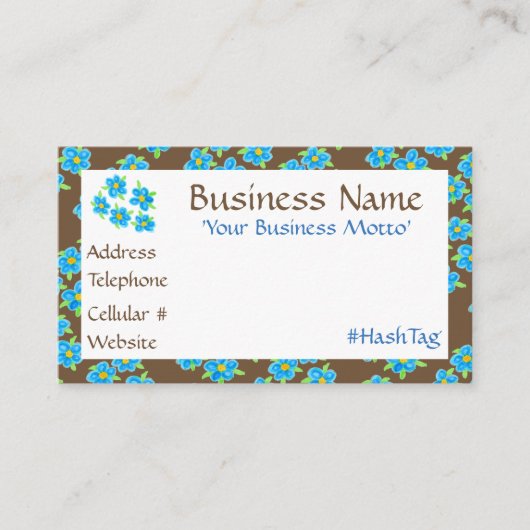 Hübsche kleine blaue Flower-Business-Karte Rabattkarte (Vorderseite)