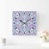 Hübsche kleine Blume Acrylwand Quadratische Wanduhr (Zuhause)