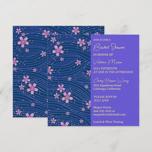 Hübsche kleine Blume Brautdusche Einladung (Vorne/Hinten)