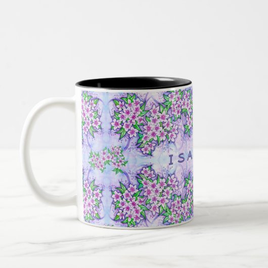 Hübsche kleine Blume personalisierter Mug Zweifarbige Tasse (Links)