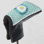 Hübsche Kleine Daisy Custom Text Golf Putter Abdec Golf Headcover (3/4 Vorderseite)
