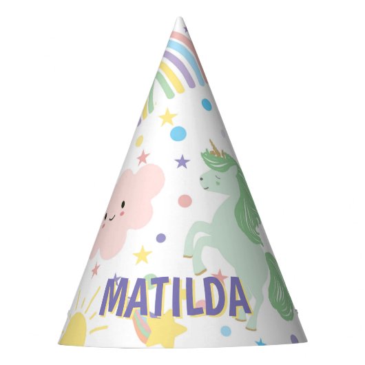 Hübsche Kleine Einhorn Party Hats Partyhütchen (Vorderseite)