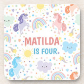 Hübsche Kleine Einhörner Harte Untersetzer (Vorderseite)