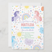 Hübsche Kleine Einhörner-Party Einladungen (Vorderseite)