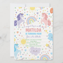 Hübsche Kleine Einhörner-Party Einladungen