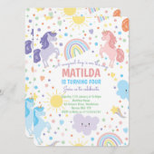 Hübsche Kleine Einhörner-Party Einladungen (Vorne/Hinten)