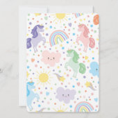 Hübsche Kleine Einhörner-Party Einladungen (Rückseite)