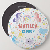 Hübsche Kleine Einhörner Runde Abzeichen Button (Vorne & Hinten)