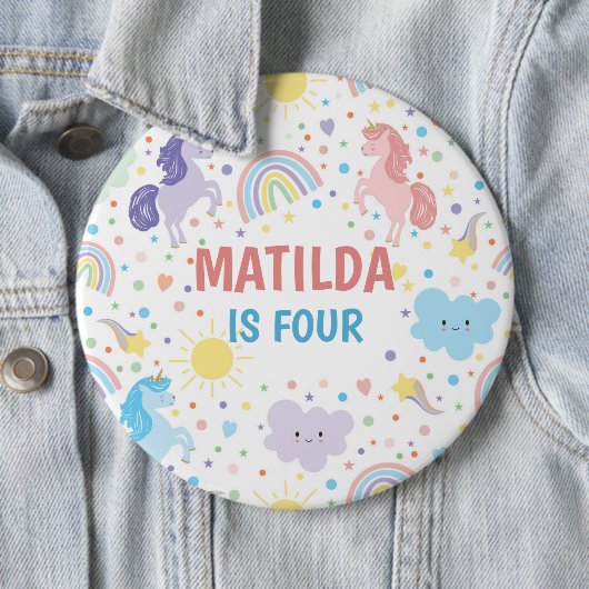 Hübsche Kleine Einhörner Runde Abzeichen Button (Beispiel)