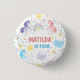 Hübsche Kleine Einhörner Runde Abzeichen Button