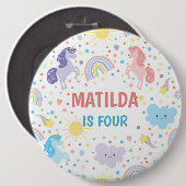 Hübsche Kleine Einhörner Runde Abzeichen Button (Vorne & Hinten)