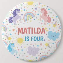 Hübsche Kleine Einhörner Runde Button Abzeichen