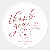 Hübsche kleine Herz Hochzeitsgeschenke Danke Runder Aufkleber (Vorderseite)