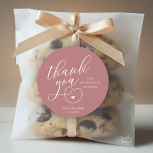 Hübsche kleine Herz Hochzeitsgeschenke Danke  Runder Aufkleber