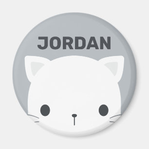 Hübsche kleine Katze mit personalisiertem Namen Magnet
