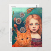 HÜBSCHE KLEINE MÄDCHEN- UND GINGER-KATASTROPHE POSTKARTE (Vorne/Hinten)