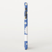 Hübsche kleine Milchsorten auf blau iPhone Hülle (Linke Seite)