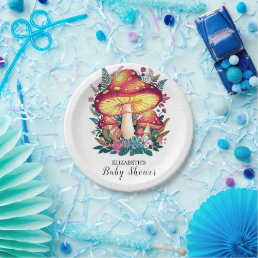 Hübsche Kleine Mushroom-Babydusche Pappteller (Party)