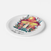 Hübsche Kleine Mushroom-Babydusche Pappteller (Schrägansicht)