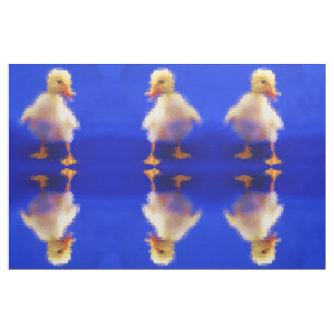 hübsche kleine niedliche Ente im blauen Hintergrun Stoff