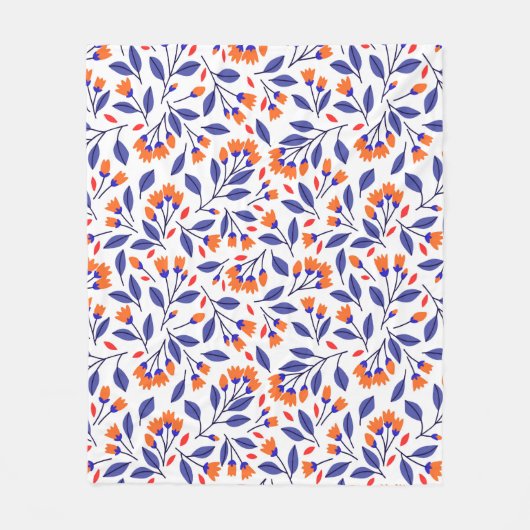 Hübsche kleine orangefarbene Blume nahtlos Fleecedecke (Vorderseite)