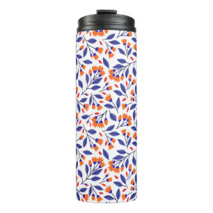 Hübsche kleine orangefarbene Blume nahtlos Thermosbecher