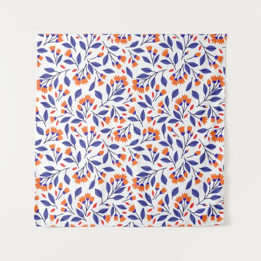 Hübsche kleine orangefarbene Blume nahtlos Wandteppich (Vorderseite)