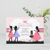 Hübsche kleine Party Einladung Prinzessin-Birthday (Stehend Vorderseite)