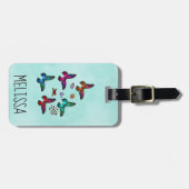 Hübsche kleine Schmetterlinge auf Minze Green Gepäckanhänger (Vorderseite horizontal)