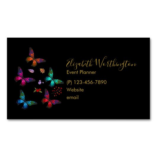 Hübsche kleine Schmetterlinge Beruflich Magnetische Visitenkarte (Vorderseite)