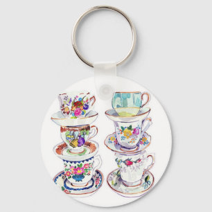 Hübsche kleine Teacups Schlüsselanhänger