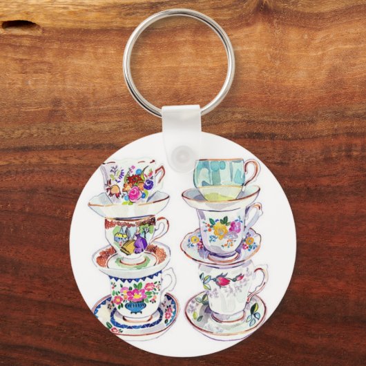 Hübsche kleine Teakups Schlüsselanhänger (Vorderseite)