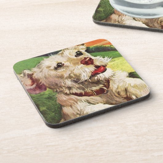 hübsche kleine Terrier-Hundeschild Untersetzer (Linke Seite)