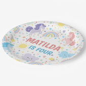 Hübsche Kleine Unicorns Papier-Teller Pappteller (Schrägansicht)