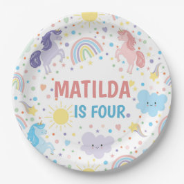 Hübsche Kleine Unicorns Papier-Teller Pappteller