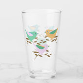 Hübsche kleine Vögel in Zweigen Glas (Vorderseite)