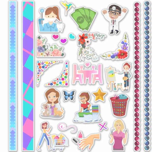 Hübsche Kleinplaner Varietäten Aufkleber & Wasi (Vorderseite)