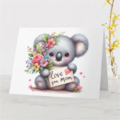Hübsche Koala Mütter-Tageskarte Karte (Gelbe Blume)