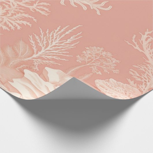 Hübsche Koralle in Elfenbeinküste Geschenkpapier (Ecke)