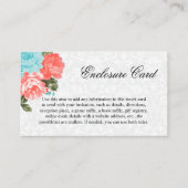Hübsche Korallen und Aquamarine Blume Begleitkarte (Vorderseite)