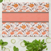Hübsche Korallen- und Orangenblumen Geschirrtuch (Gefaltet)