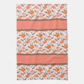 Hübsche Korallen- und Orangenblumen Geschirrtuch (Vertikal)